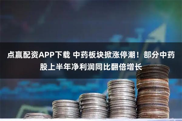 点赢配资APP下载 中药板块掀涨停潮！部分中药股上半年净利润同比翻倍增长